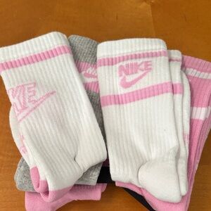 Nike White and Pink Socks Collection